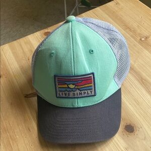 Patagonia Live Simply Mint Green & Charcoal Trucker Hat